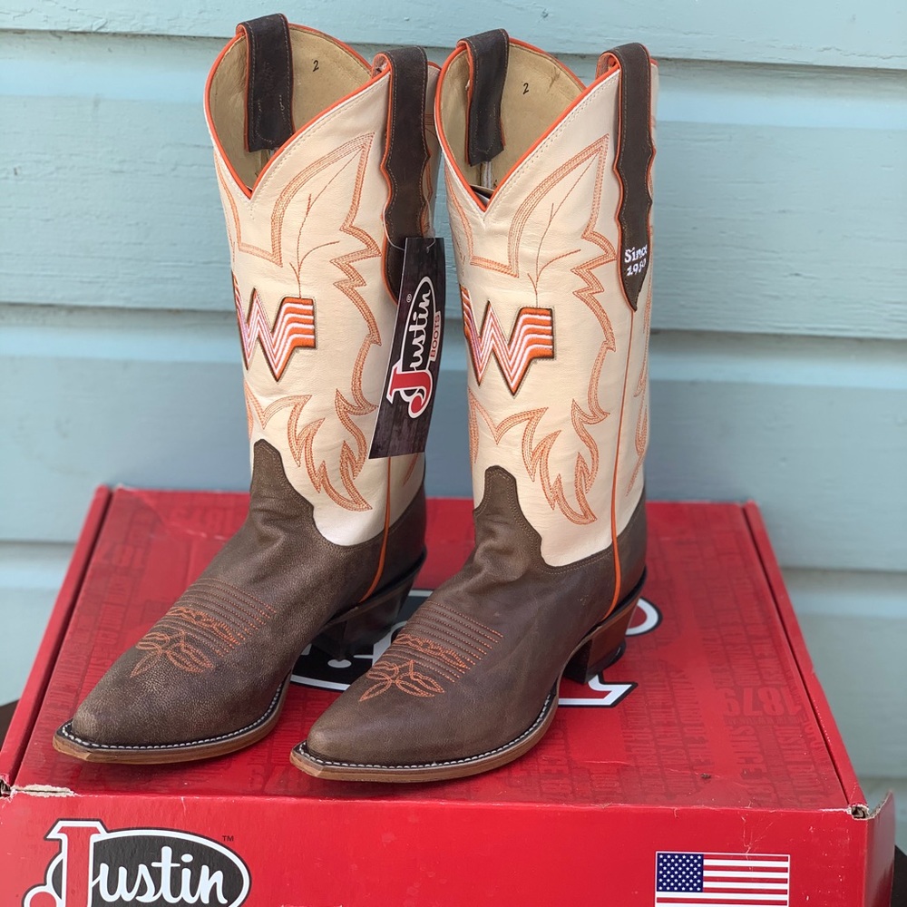 Custom Whataburger Justin Boots, Women’s 7 1/2